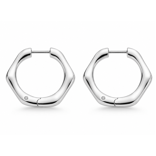 Sterling Silver Fluid Hoop Earrings