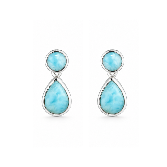 Sterling Silver Larimar Earrings