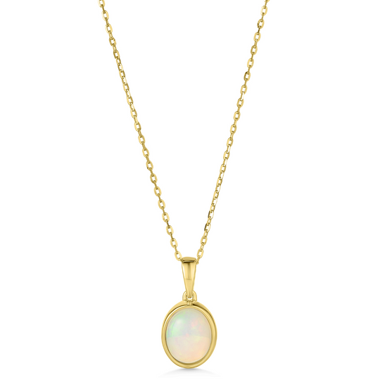 9ct Gold Bezel Set Opal Pendant