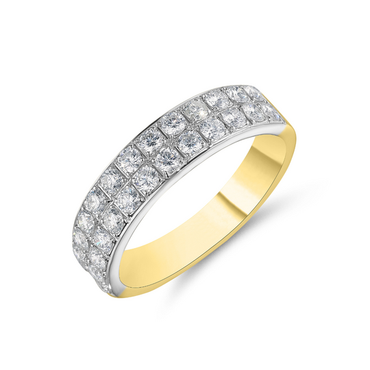 18ct Two Row Diamond Ring