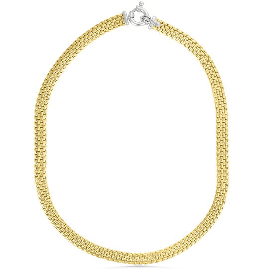 Two Tone Mesh Link Necklace