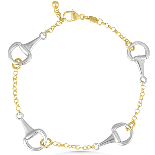 Two Tone Stirrup Link Bracelet