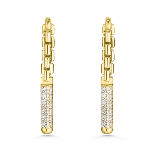 Gold Venetian Link Drop Earrings