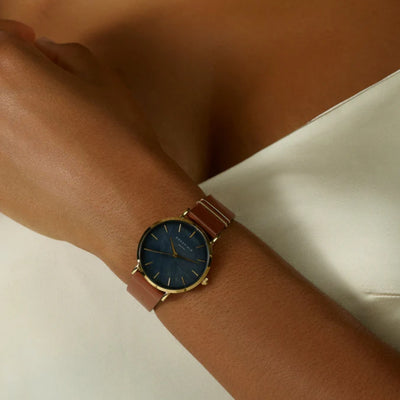 Rosefield West Village Black Cognac Watch