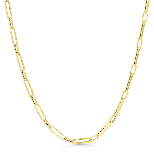 9ct Alternating Paper Link Necklace