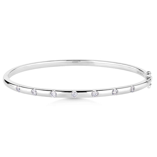 18ct White Gold Diamond Bangle