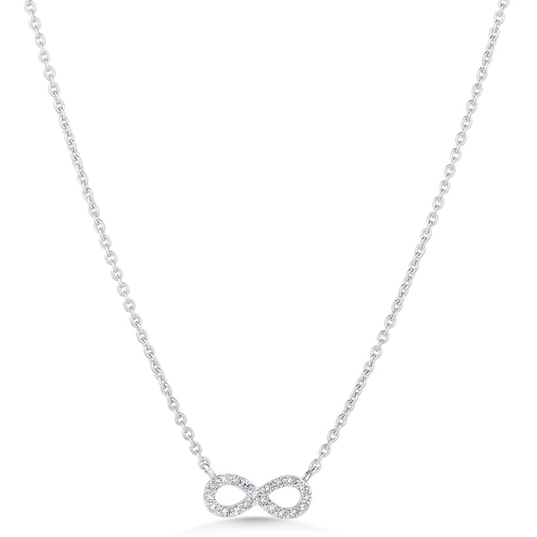 14ct White Gold Diamond Infinity Pendant | Ryan Thomas Jewellers