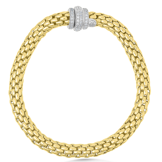 Gold Two Tone CZ Bracelet