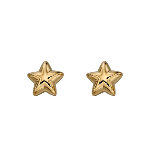 Yellow Gold Children's Star Stud Earrings