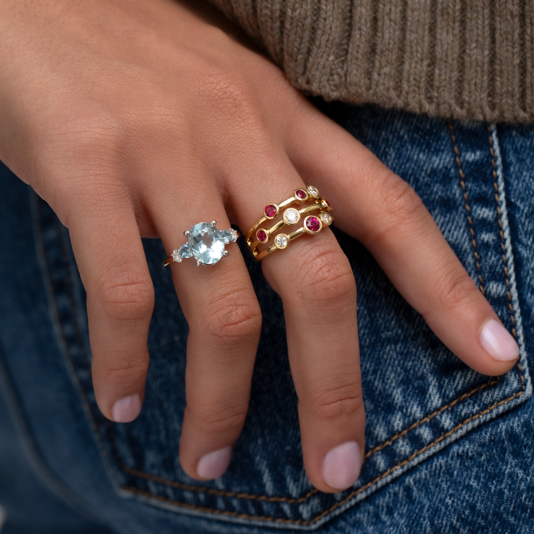 18ct Gold Ruby & Diamond Raindance Ring | Ryan Thomas Jewellers