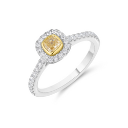 Yellow Diamond Halo Ring
