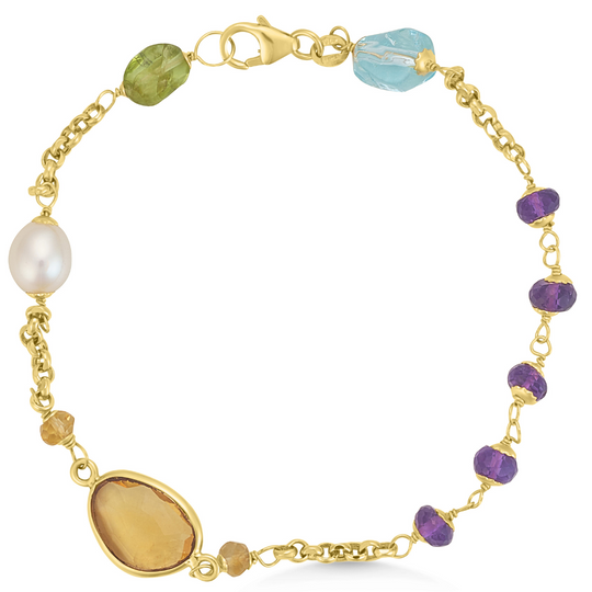 18ct Yellow Gold Multi Gemstone Bracelet
