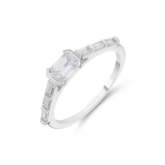 East-West Baguette Cut Diamond Ring