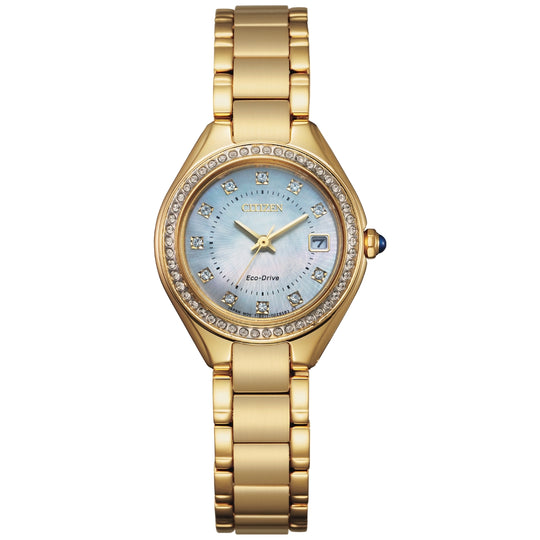 Ladies' Citizen Gold Plated Silhouette Crystal Watch