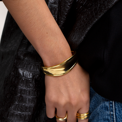 Sculptural Gold Cuff