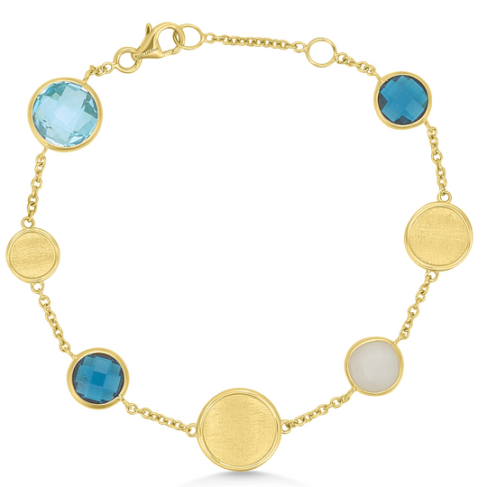 9ct London Blue Topaz & Topaz Bracelet