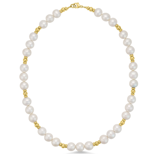 Gold Bead & Pearl Necklace