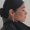 14ct White Gold Bar Drop Earrings