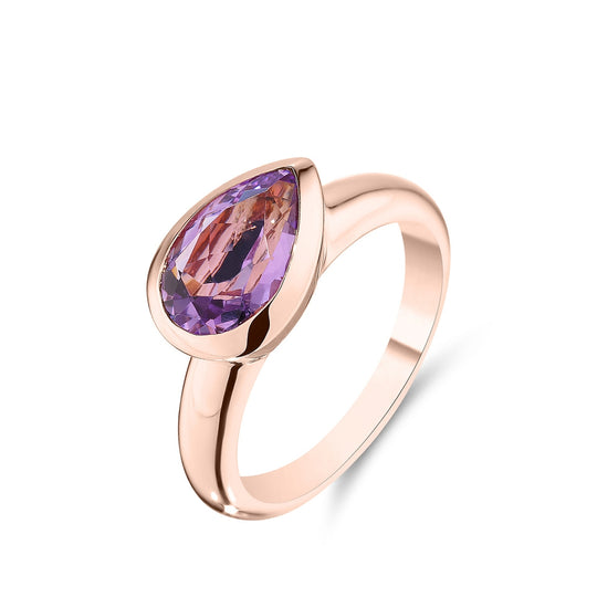 18ct Rose Gold Amethyst Ring