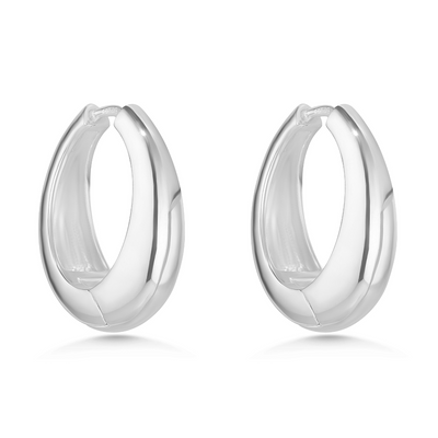 Silver Domed Hoops