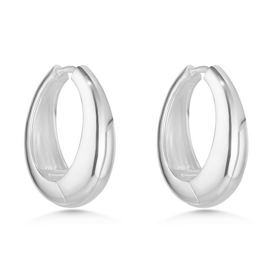 Silver Domed Hoops