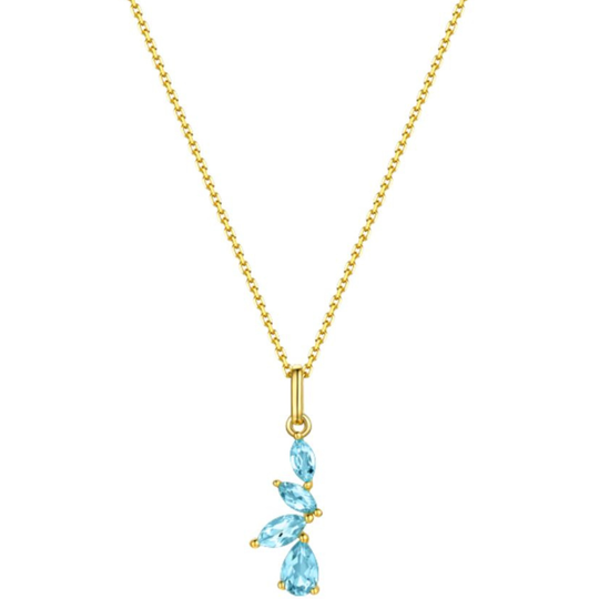 9ct Gold Blue Topaz Cascade Pendant
