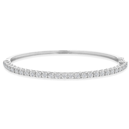 18ct White Gold Diamond Bangle