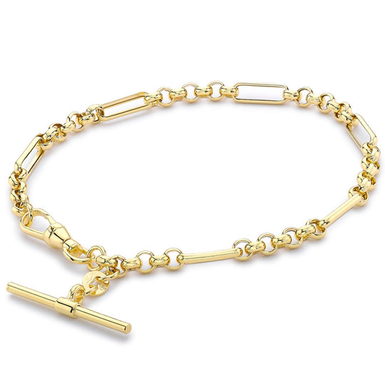 Yellow Gold T Bar Bracelet