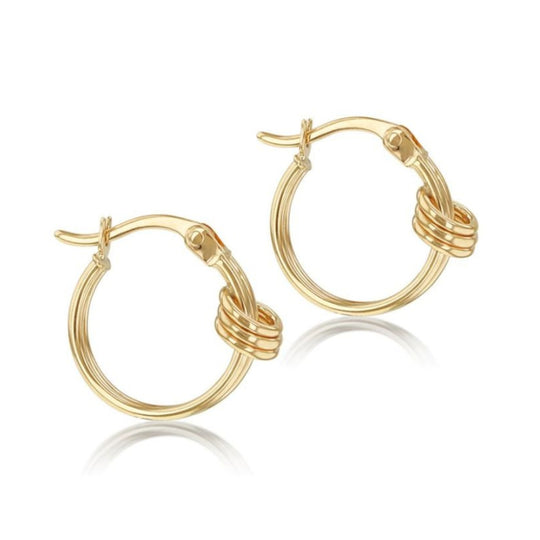 9ct Yellow Gold Double Love Knot Earrings