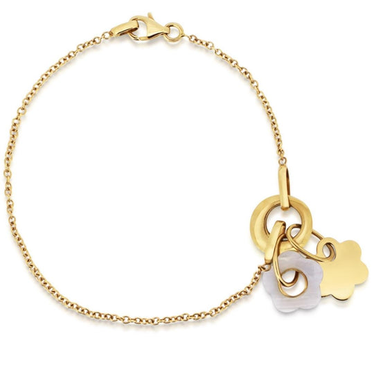 14ct Yellow Gold Clover Charm Bracelet