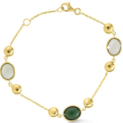 9CT GREEN QUARTZ BRACELET