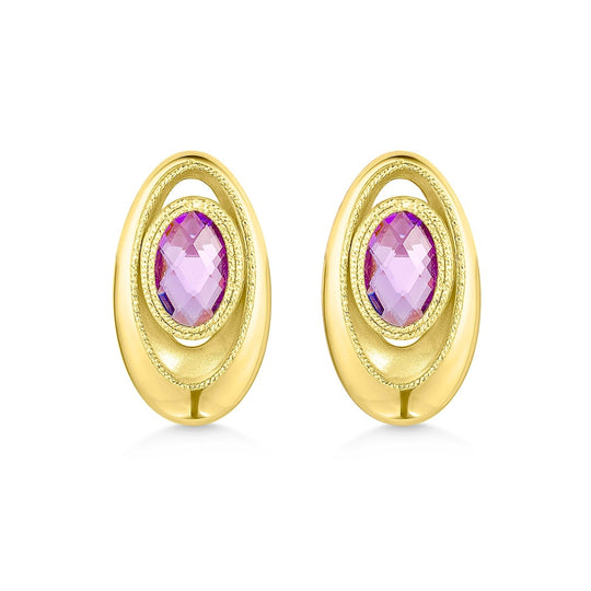 14ct Amethyst Stud Earrings
