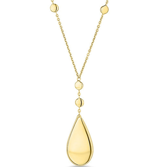 14ct Gold Teardrop Disc Pendant