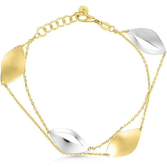 14ct Yellow & White Gold Duo Layer Bracelet