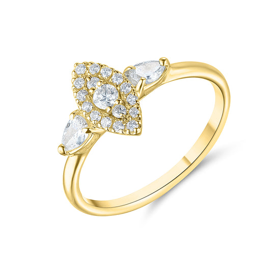 18ct Yellow Gold Marquise Style Engagement Ring