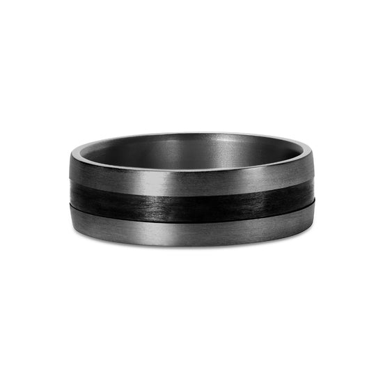 Gent's Tantalum & Carbon Fibre Wedding Band