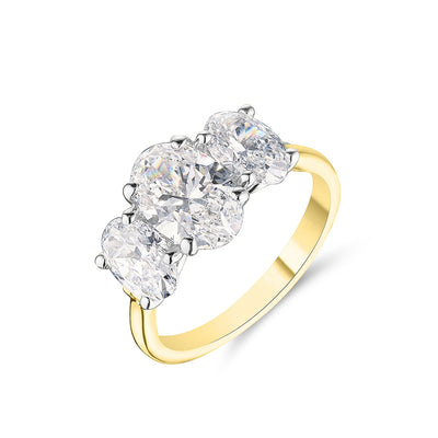 2.07ct Oval Cut Trilogy Ring