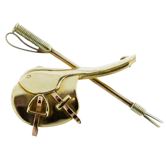 9ct Yellow & Rose Gold Saddle Brooch