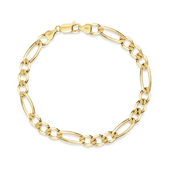 9ct Yellow Gold Figaro Link Bracelet