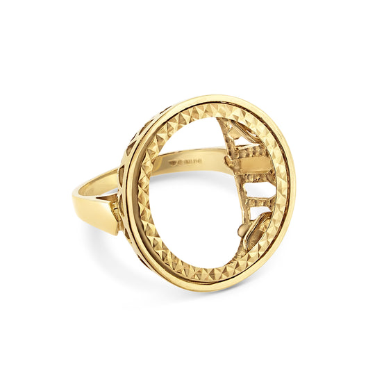Yellow Gold Gent's Sovereign Mount Ring