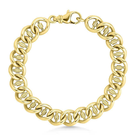 9ct Heavyweight Yellow Gold Fancy Link Bracelet
