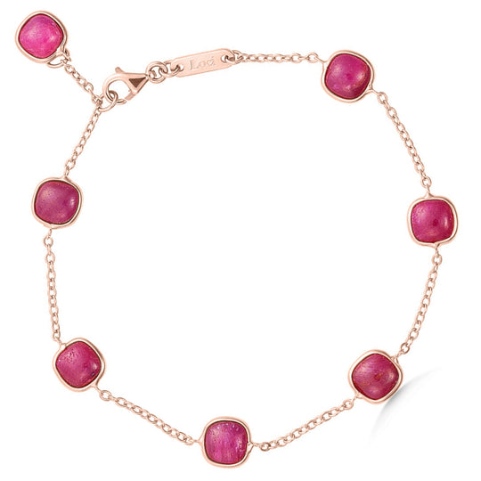 Rose Gold Red Corundum Bracelet