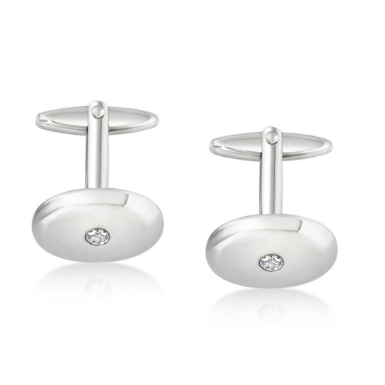 Sterling Silver CZ Cufflinks