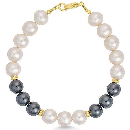9ct Pearl & Hematite Bracelet