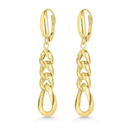 14ct Gold Curb Link Drop Earrings