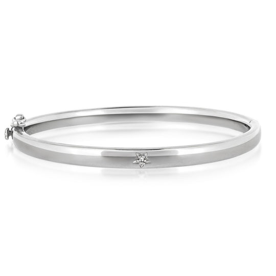 Sterling Silver Diamond Baby Bangle
