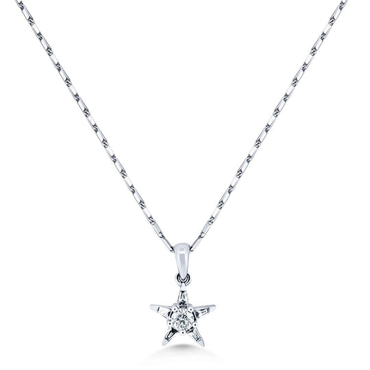 18ct White Gold Diamond Star Pendant