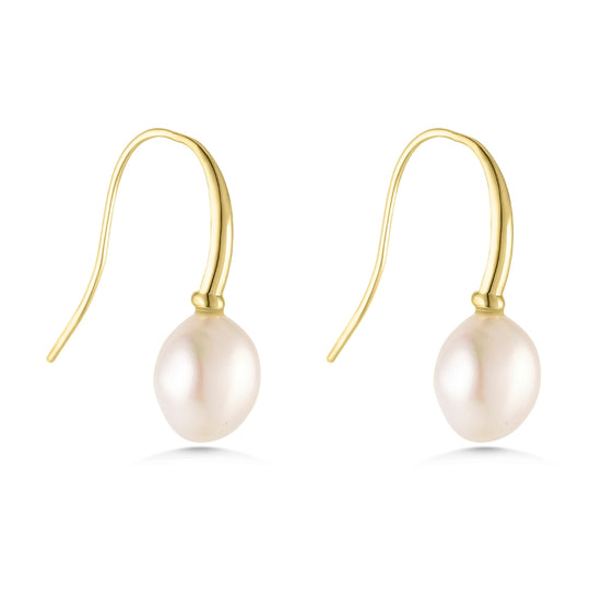 18ct Yellow Gold Pearl Drop Earrings