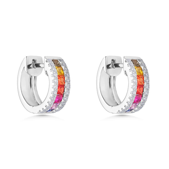 18ct Gold Mini Multi Gemstone Hoops