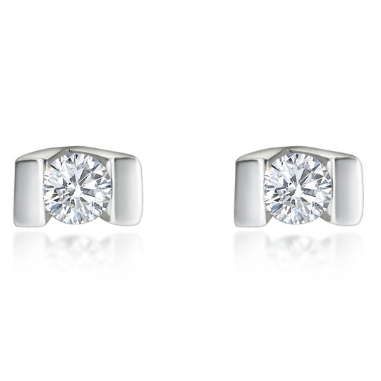 18ct White Gold Diamond Earrings